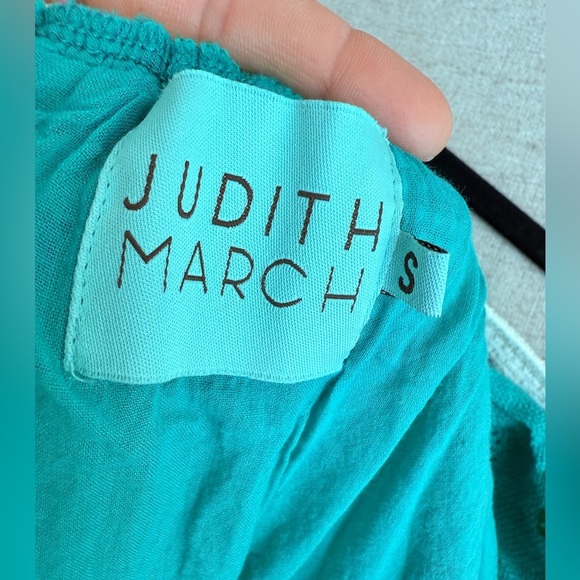 Judith March Women Size Small Blue Serape Boho Tassel Off The Shoulder blouse - Picture 3 of 5